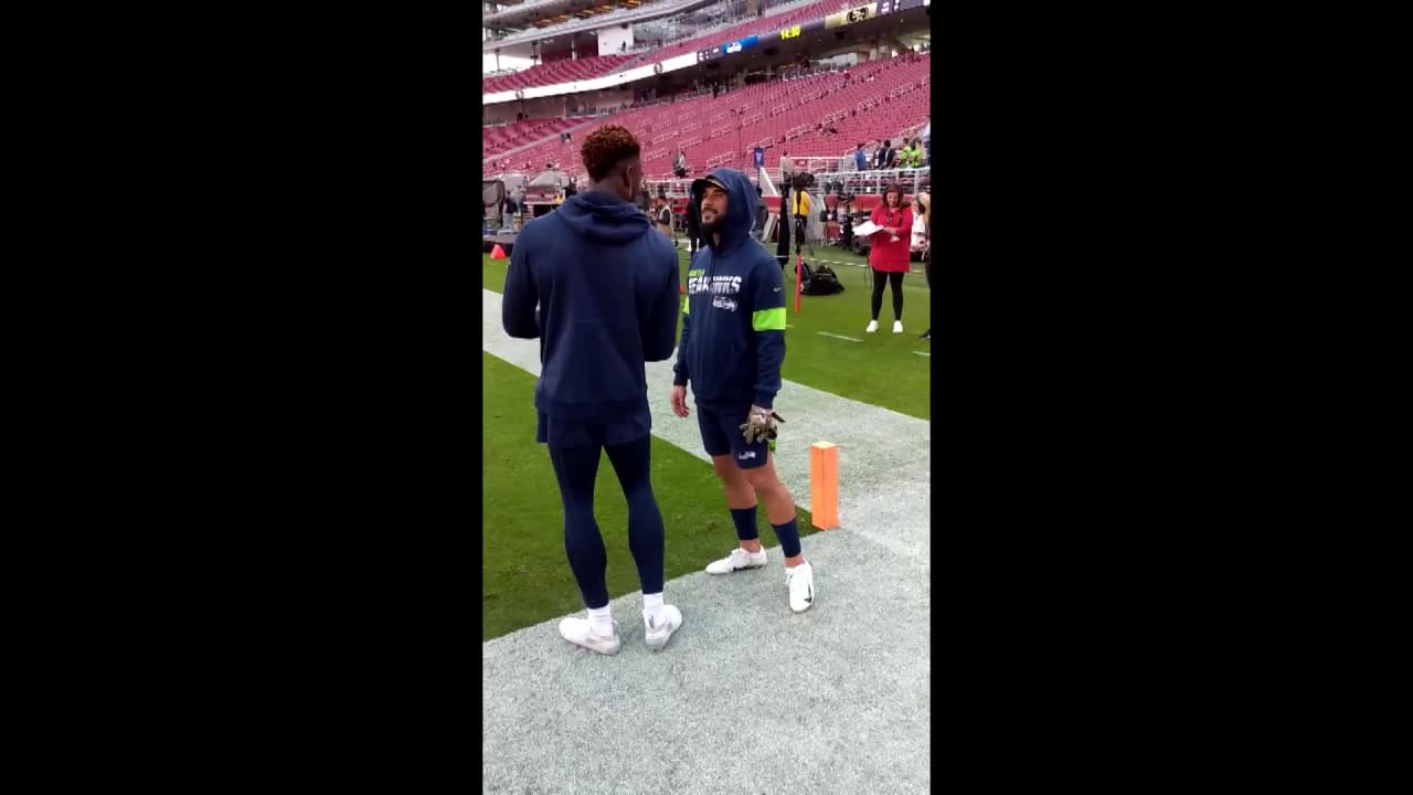 D.K. Metcalf takes in Levi's Stadium prior to 'MNF