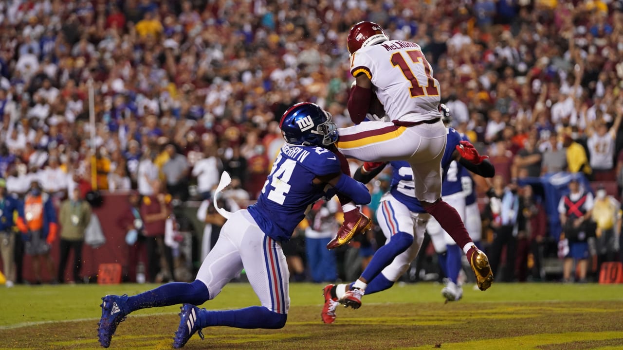 Touchdown Terry! Washington Football Team wide receiver Terry McLaurin  beats New York Giants cornerback James Bradberry for contested touchdown  grab