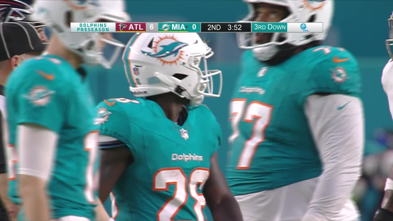 Watch every touch by Miami Dolphins rookie running back Devon Achane in his  first NFL preseason game against the Atlanta Falcons