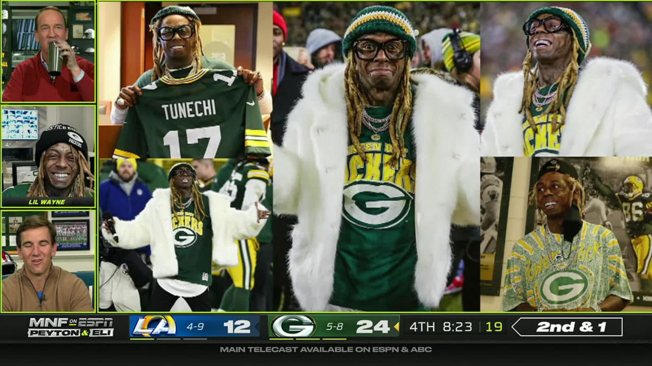 Lil Wayne partied at Lambeau Field for the Green Bay Packers' playoff win  against the Los Angeles Rams