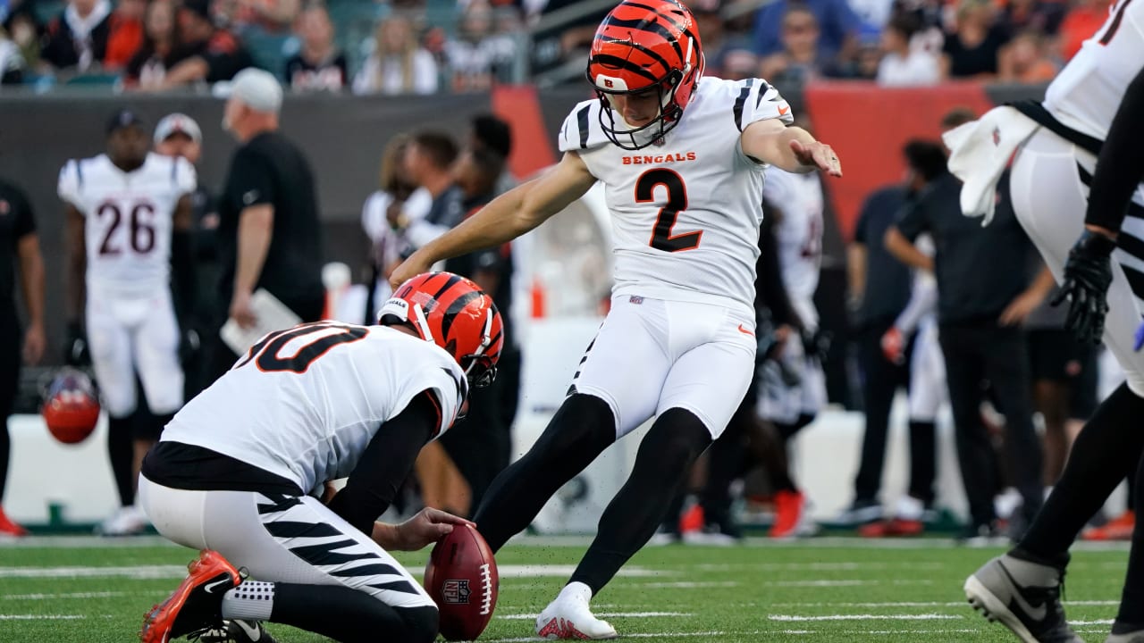 Cincinnati Bengals kicker Evan McPherson puts the Bengals on the