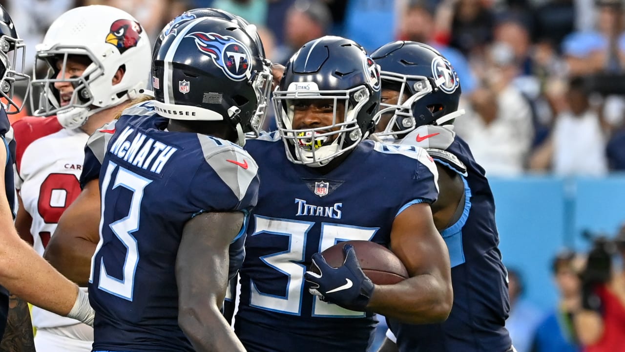 Tennessee Titans running back Julius Chestnut powers his way in for a  3-yard TD