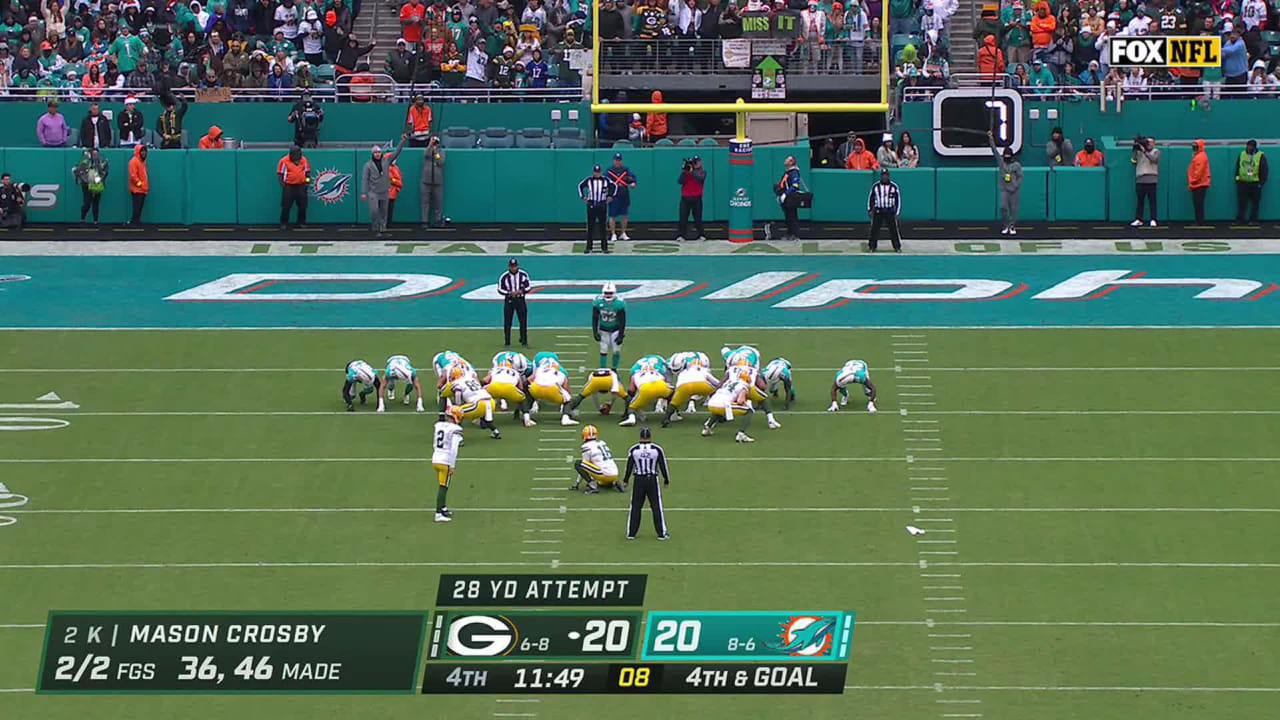 Green Bay Packers kicker Mason Crosby's 28yard FG gives Packers first