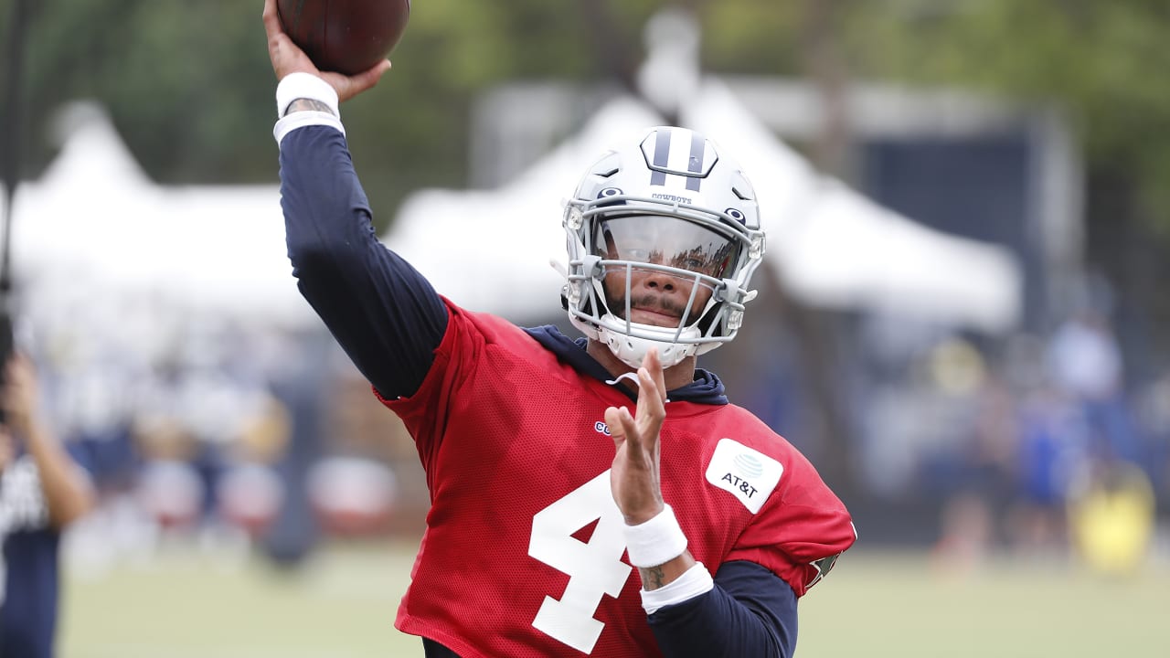 First look QB Dak Prescott runs drills at Dallas Cowboys training camp