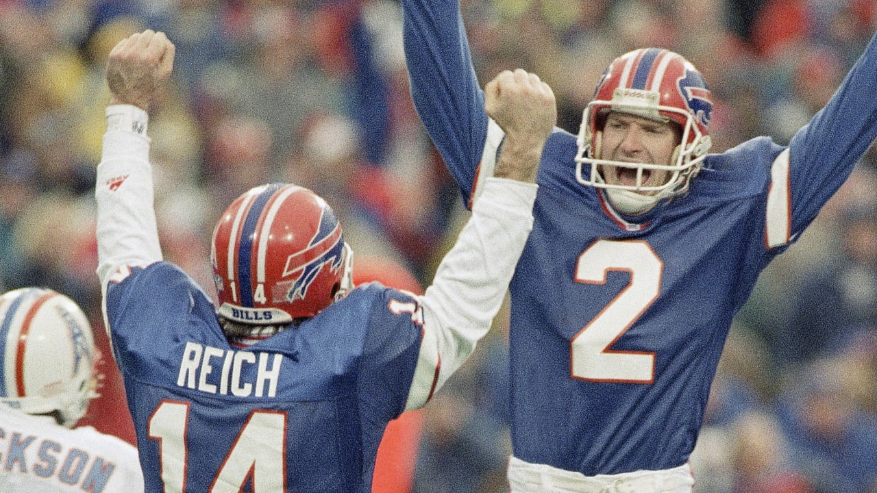 Steve Christie & Frank Reich celebrate the biggest comeback in NFL