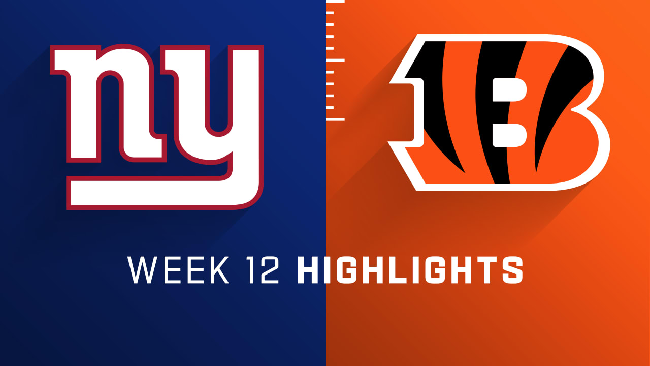 Giants vs. Bengals Week 12 Highlights