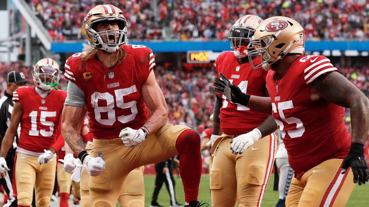 49ers TE George Kittle is using a VICIS ZERO2 TRENCH with an SO