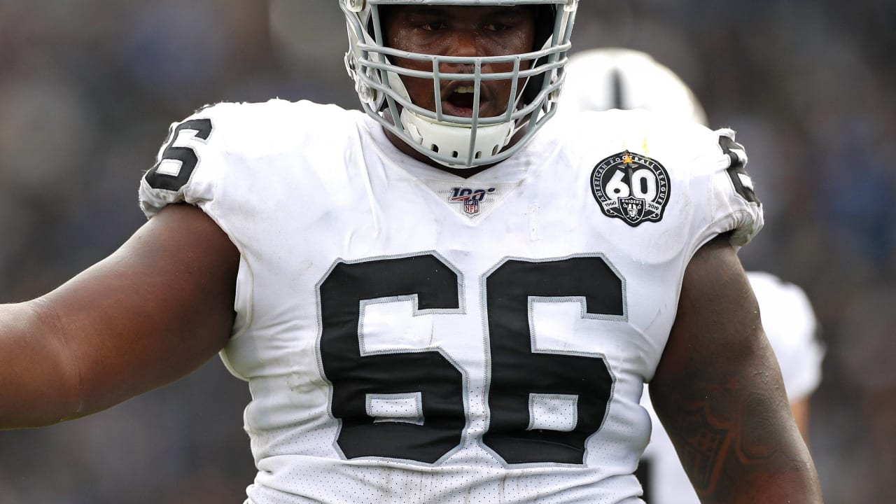 Seattle Seahawks guard Gabe Jackson (66) stands on the field during the  first half of an