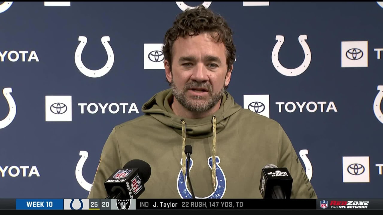 Indianapolis Colts head coach Jeff Saturday praises team effort following  first victory as Colts head coach