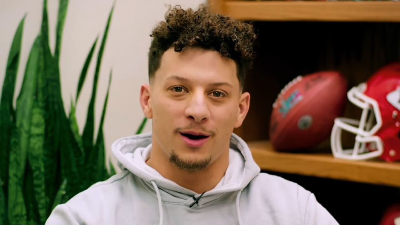 Kansas City Chiefs quarterback Patrick Mahomes' sideline reaction to Chiefs'  game-sealing play in Super Bowl LVII win vs. Philadelphia Eagles