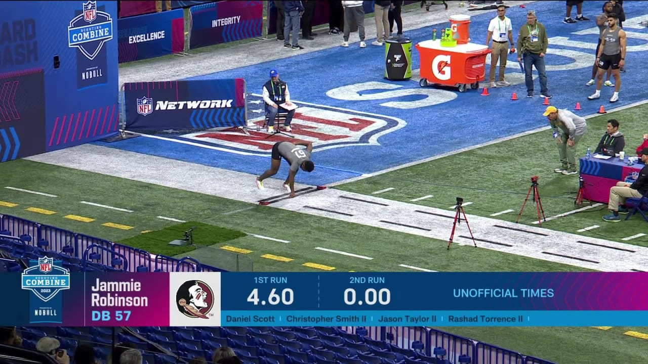 Safety Jammie Robinson Runs The 40-yard Dash At The 2023 NFL Scouting ...