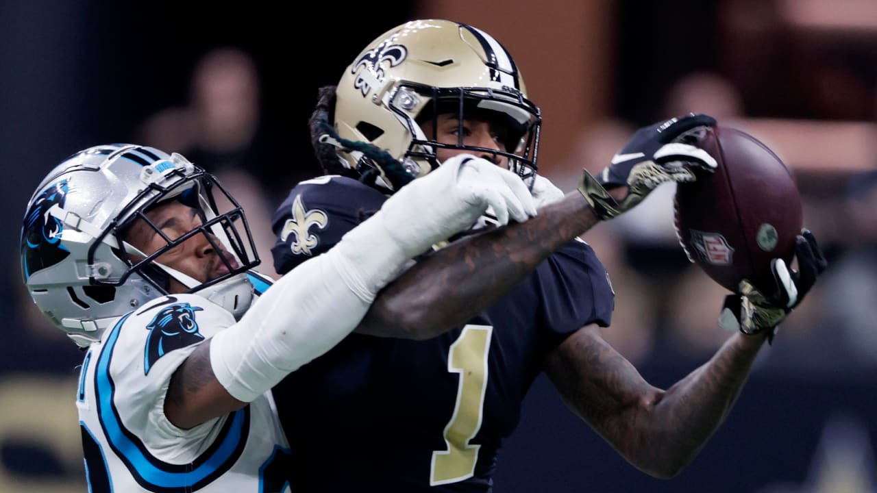 New Orleans Saints wide receiver Marquez Callaway (1) and running back Tony  Jones Jr. (34) celebrate after an NFL preseason football game against the  Los Angeles Chargers, Friday, Aug. 26, 2022, in