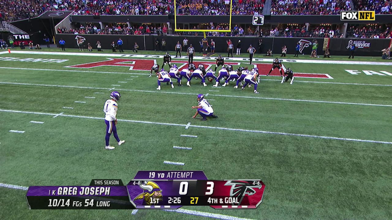 Minnesota Vikings Kicker Greg Joseph's Chip Shot 19-yard FG Ties Ball ...