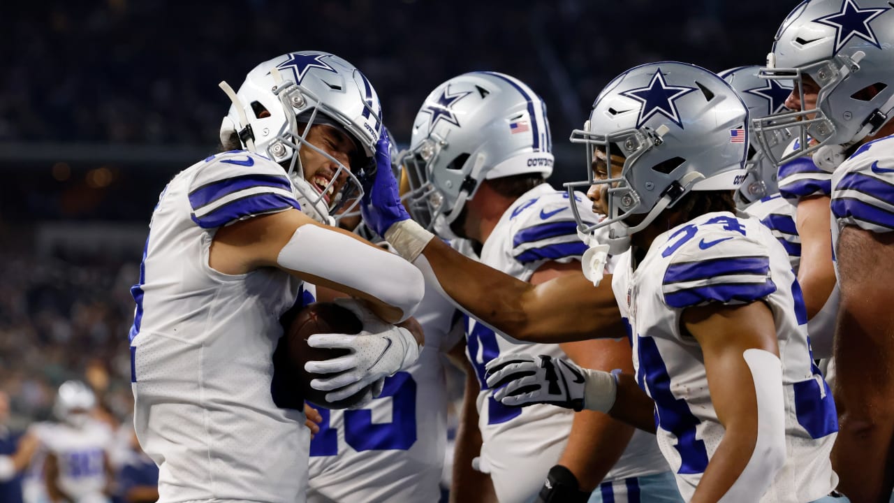 Dallas Cowboys quarterback Will Grier finds a wide-open wide receiver Simi  Fehoko on bootleg for Cowboys TD