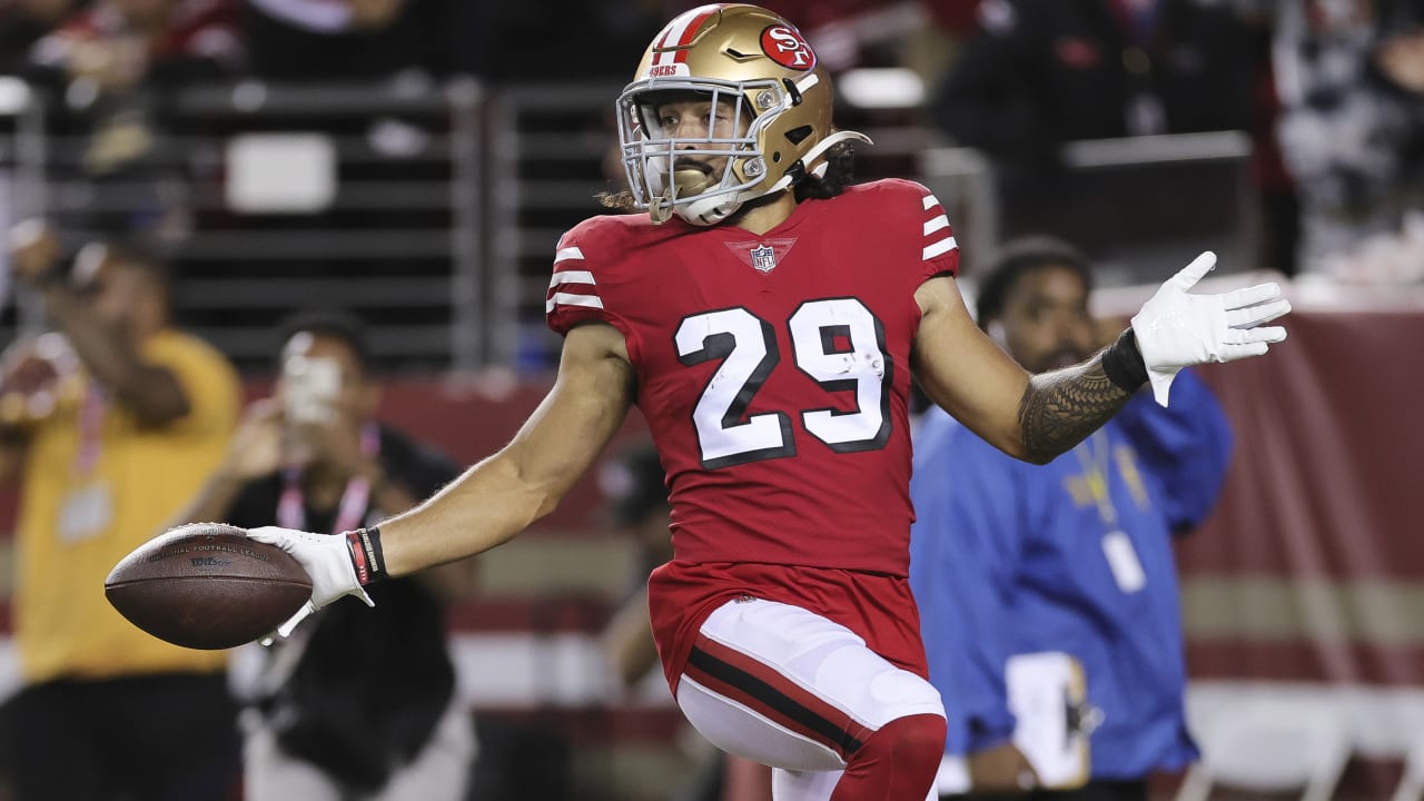 San Francisco 49ers Talanoa Hufanga (29) in action during an NFL