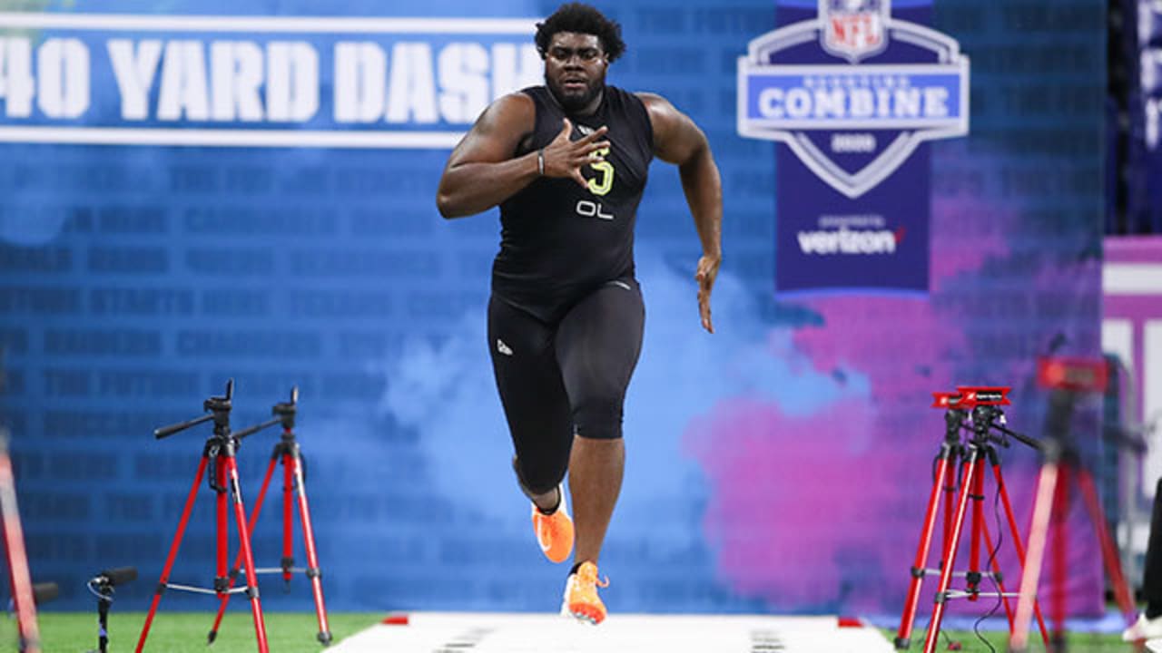 Louisville lineman Mekhi Becton shows off athleticism at NFL combine