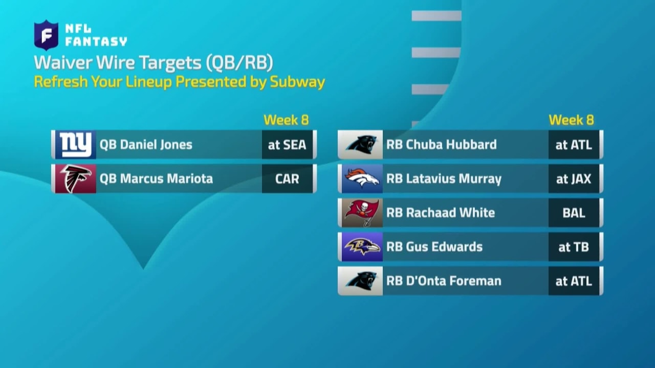 Waiver Wire Options to Target After Week 7 Refresh Your Lineup