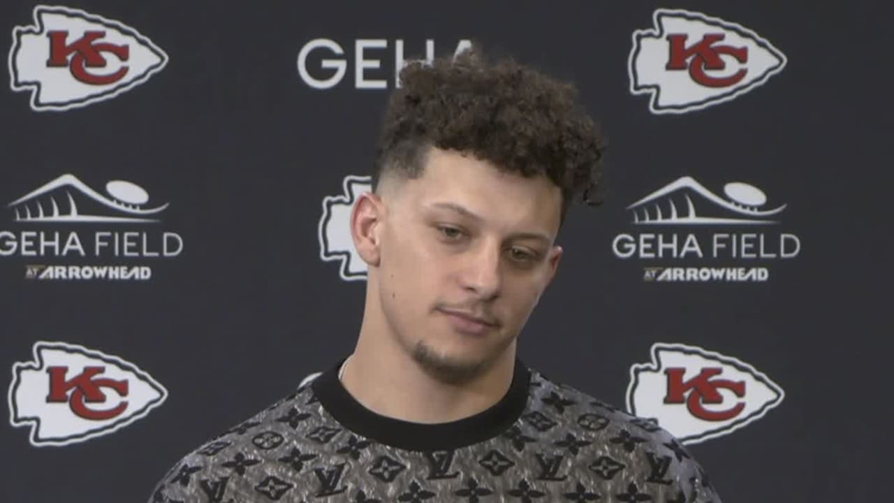 Kansas City Chiefs quarterback Patrick Mahomes reacts to AFC divisional ...