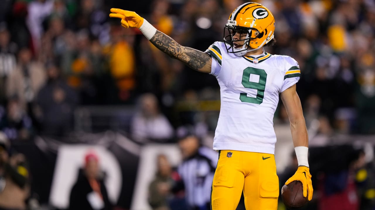 Packers rookie Christian Watson celebrates 58-yard TD with end