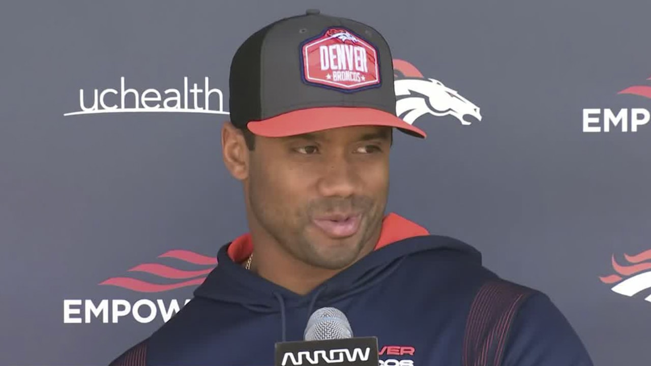 Denver Broncos Quarterback Russell Wilson, Head Coach Nathaniel Hackett ...