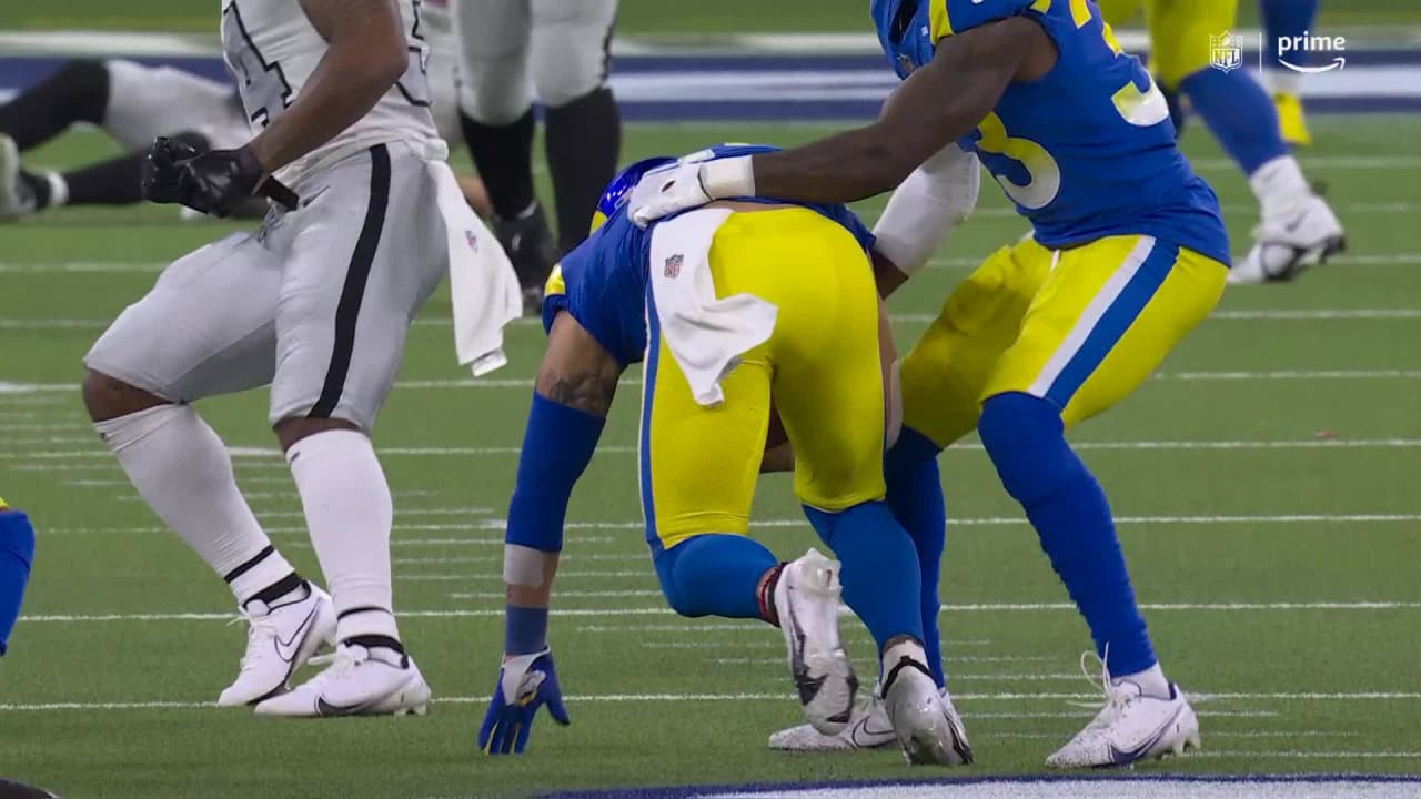 Safety (24) Taylor Rapp of the Los Angeles Rams warms up before playing  against the San Francisco 49ers in an NFL football game, Monday, Oct. 3,  2022, in Santa Clara, Calif. 49ers