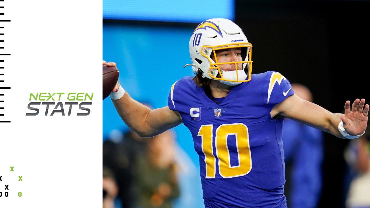 Next Gen Stats Los Angeles Chargers quarterback Justin Herbert’s 3