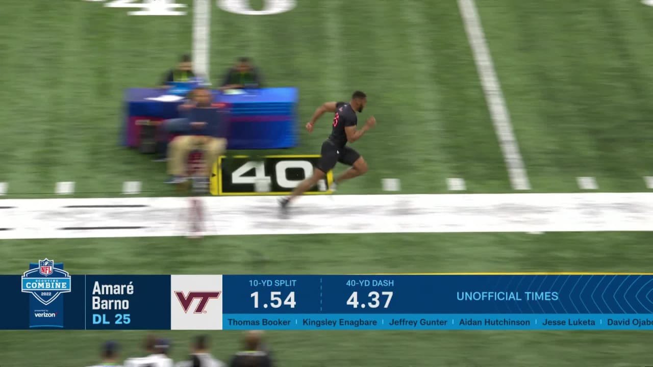 Amaré Barno runs 40-yard dash at 2022 combine