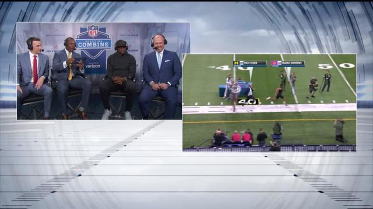 Simulcam Rich Eisen runs 40 vs. top 2020 combine prospects