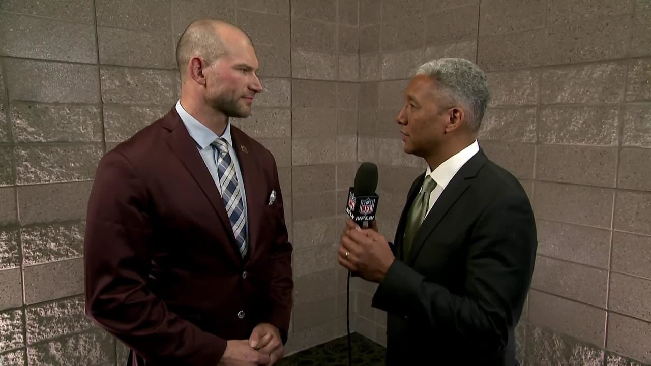 Former Cleveland Browns left tackle Joe Thomas reacts to being named to