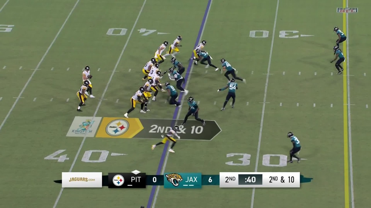 Kenny Pickett's touchdown throw to Pat Freiermuth in the #Steelers