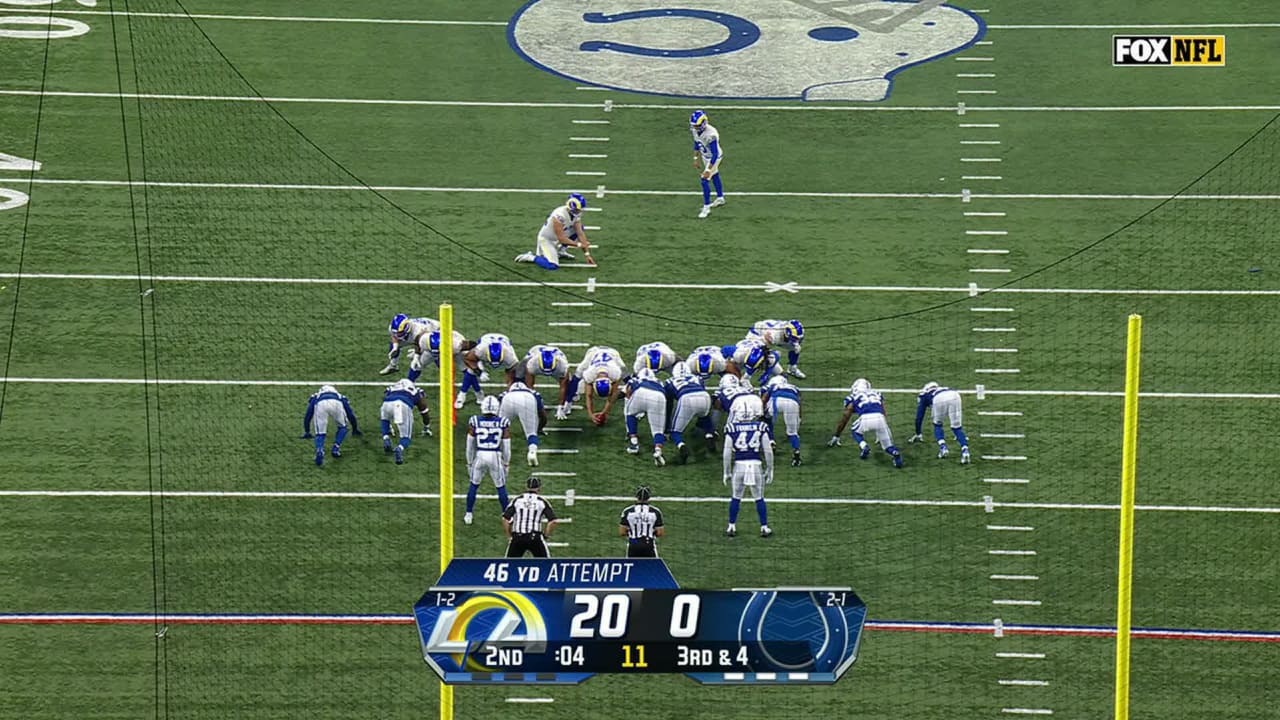 Los Angeles Rams kicker Brett Maher misses 46yard field goal wide left
