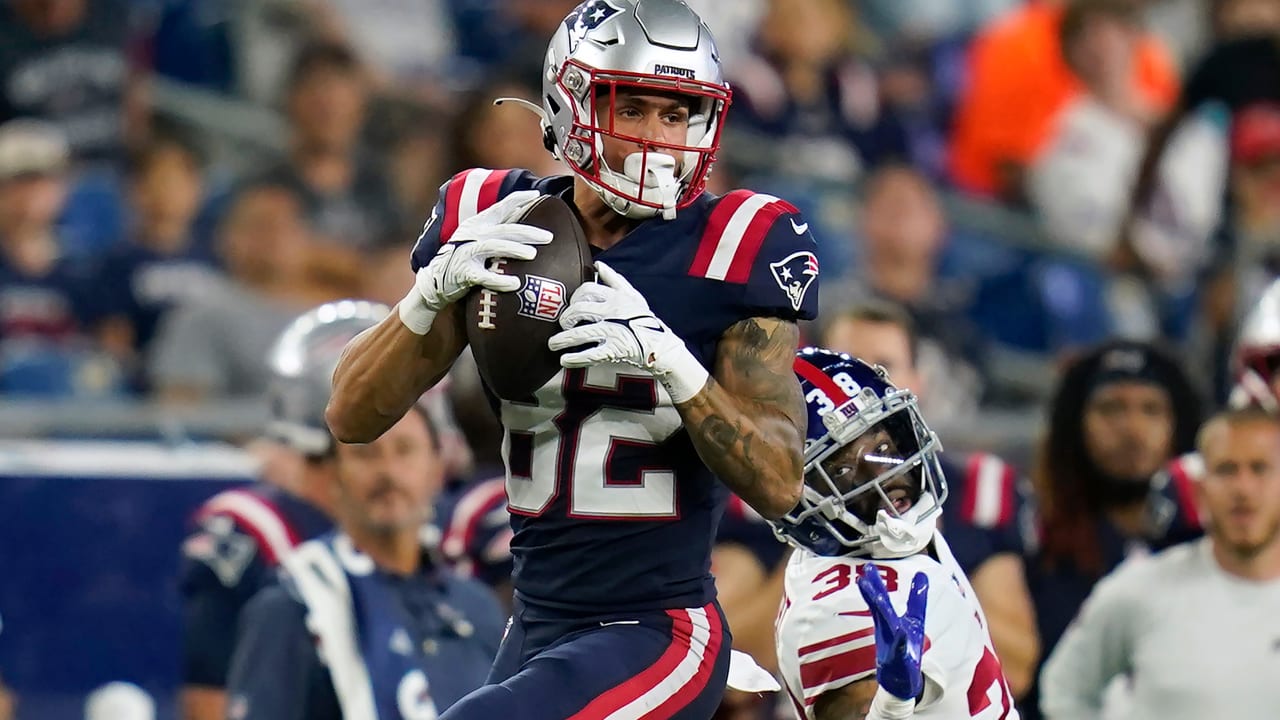 New England Patriots wide receiver Tre Nixon rises to secure QB Bailey  Zappe's downfield pass for 36-yard gain