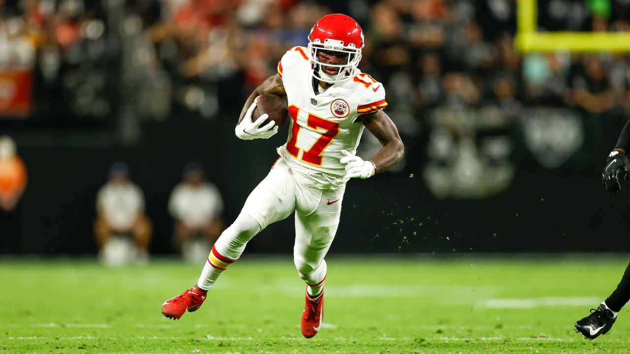 Kansas City Chiefs wide receiver Mecole Hardman (17) during pregame of an  NFL football game against the Detroit Lions, Sunday, Sept. 29, 2019, in  Detroit. (AP Photo/Duane Burleson Stock Photo - Alamy