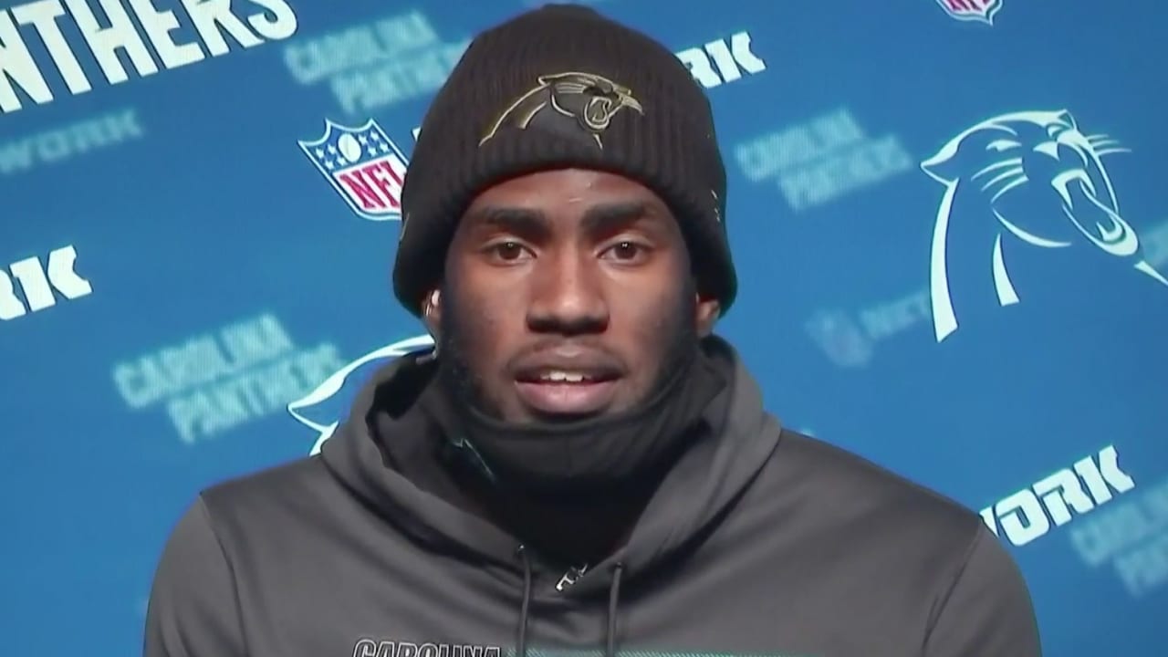 Carolina Panthers Brian Burns reacts to leading defensive ends in Pro