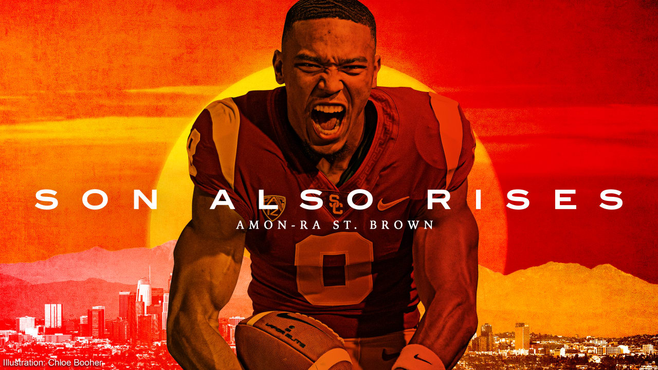 USC WR Amon-Ra St. Brown was built (by his father) for the NFL