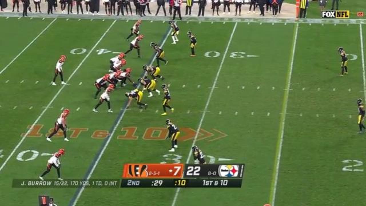 Pittsburgh Steelers linebacker T.J. Watt makes crucial sack on Cincinnati  Bengals quarterback Joe Burrow to finish strong first half