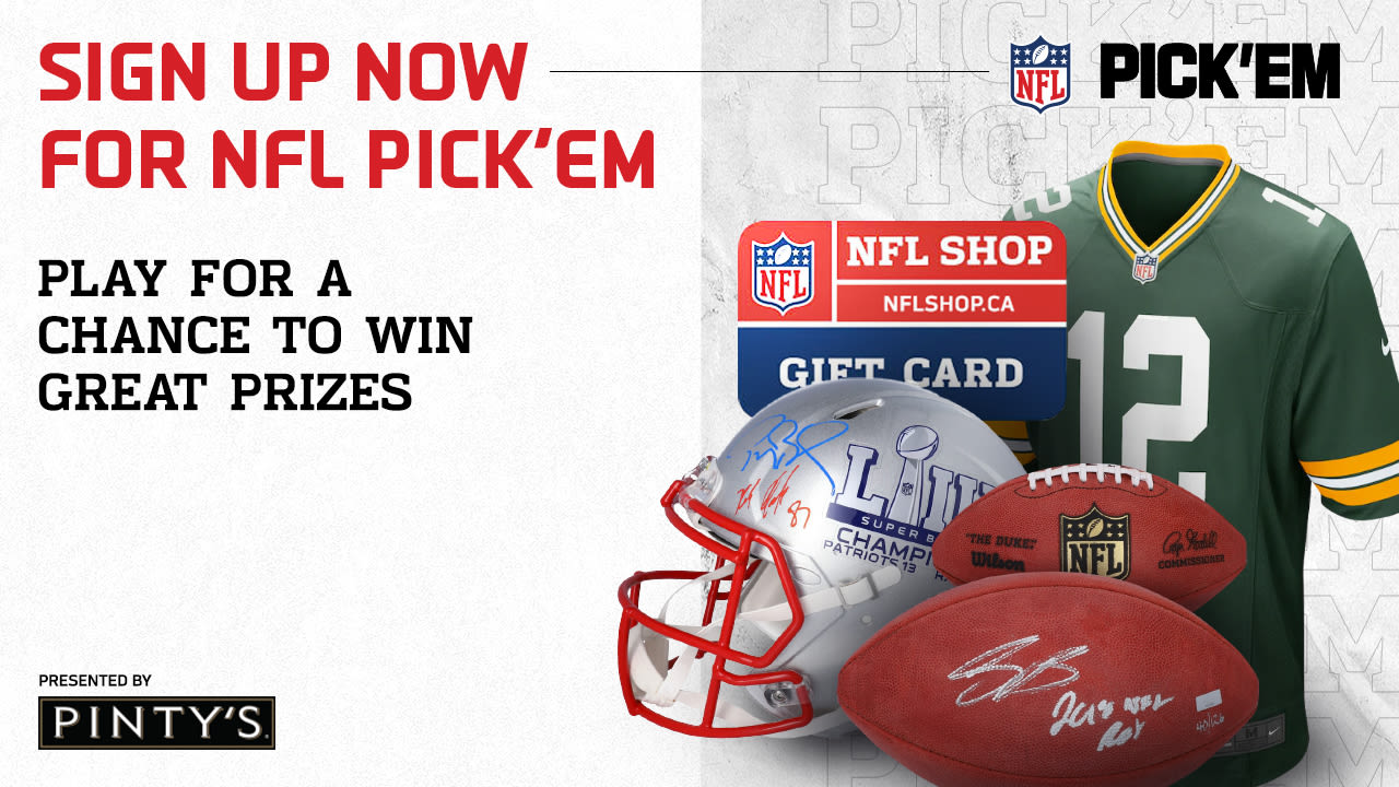 Sign up for NFL Pick 'Em to predict game winners!
