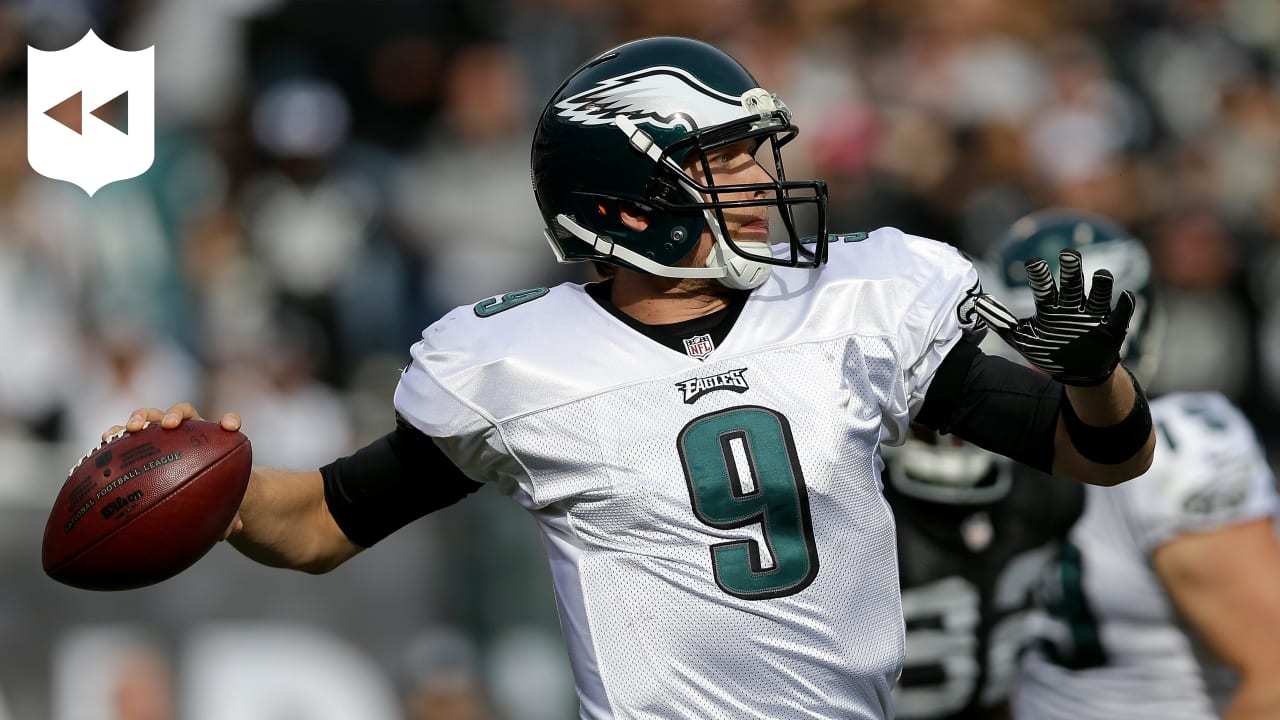 Philadelphia Eagles quarterback Nick Foles salutes team-mates