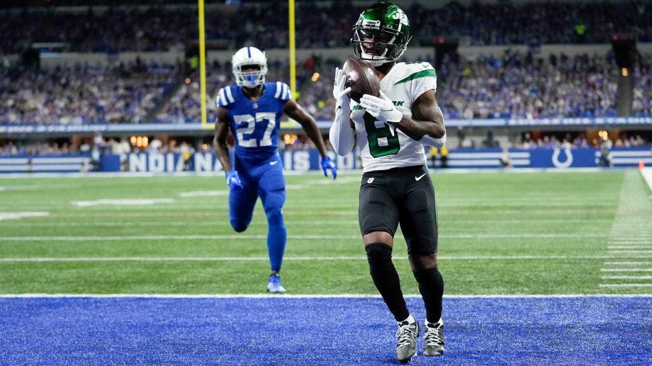 New York Jets wide receiver Elijah Moore's second score comes on