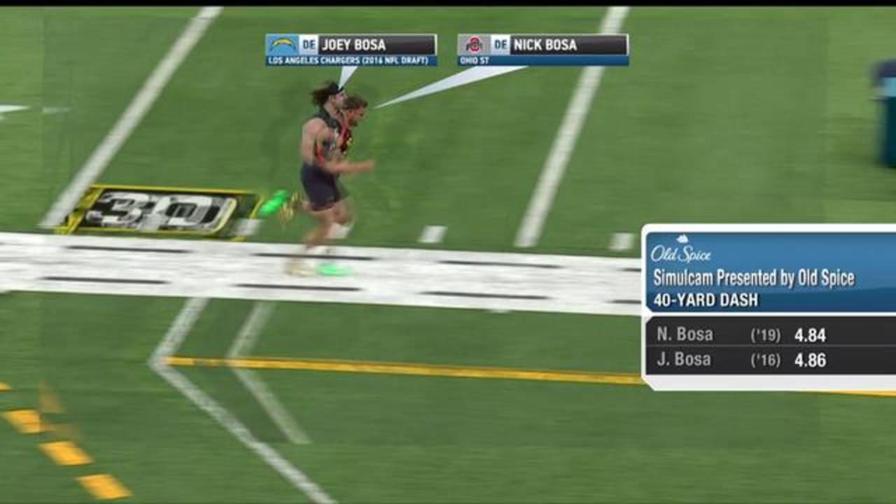 Simulcam: Nick and Joey Bosa go neck-and-neck in 40-yard dash