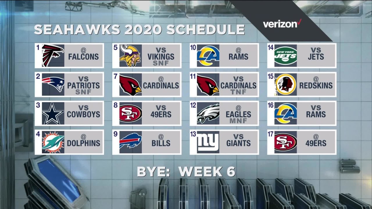 2020 Seattle Seahawks Schedule