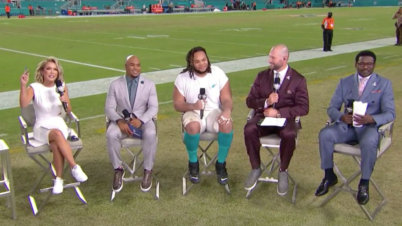 Miami Dolphins offensive guard Robert Hunt breaks down his ineligible  catch-and-run non-touchdown vs. the Baltimore Ravens on 'Thursday Night  Football'