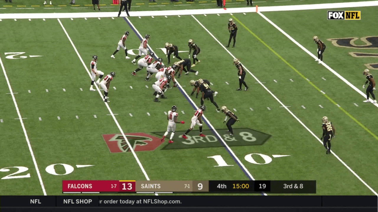 Brian Hill leaps past Eli Apple on TD to extend Falcons' lead