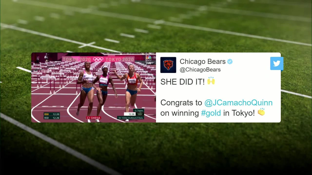 Chicago Bears Linebacker Robert Quinns Sister Jasmine Camacho Quinn Wins Olympic Gold In 100m