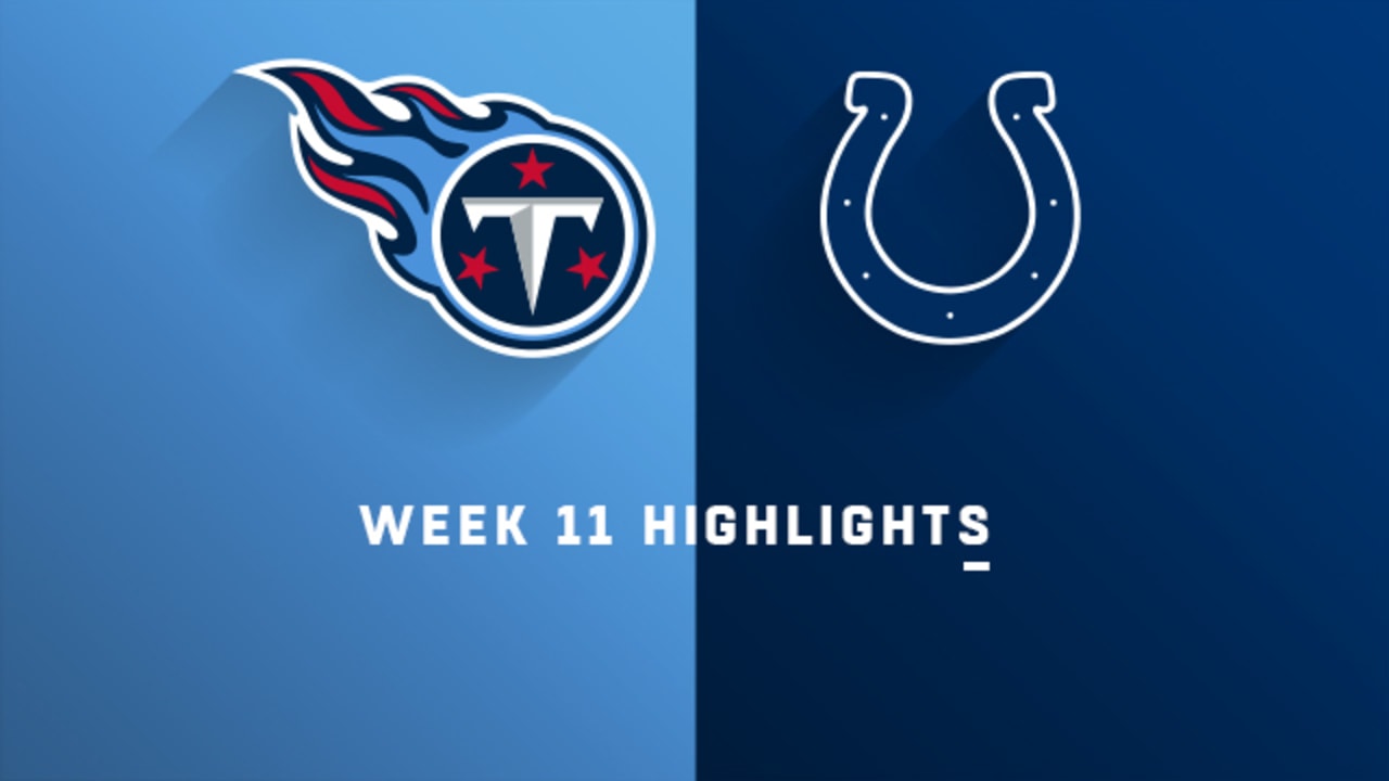 Titans vs. Colts  NFL Week 11 Game Highlights 