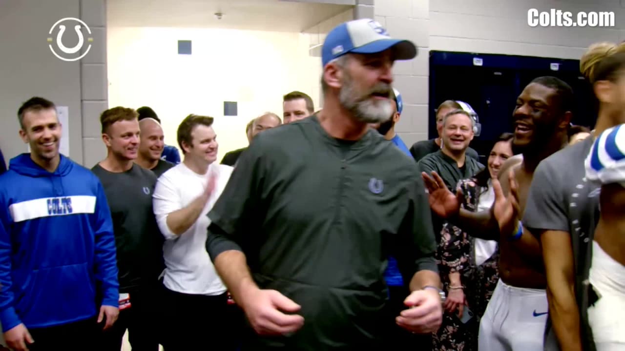 Indianapolis Colts head coach Frank Reich addresses locker room after Week  18 loss