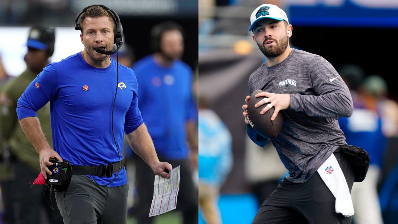 Sean McVay: Rams working through Baker Mayfield's status for Thursday  Night Football vs. Raiders, leaning toward him being active
