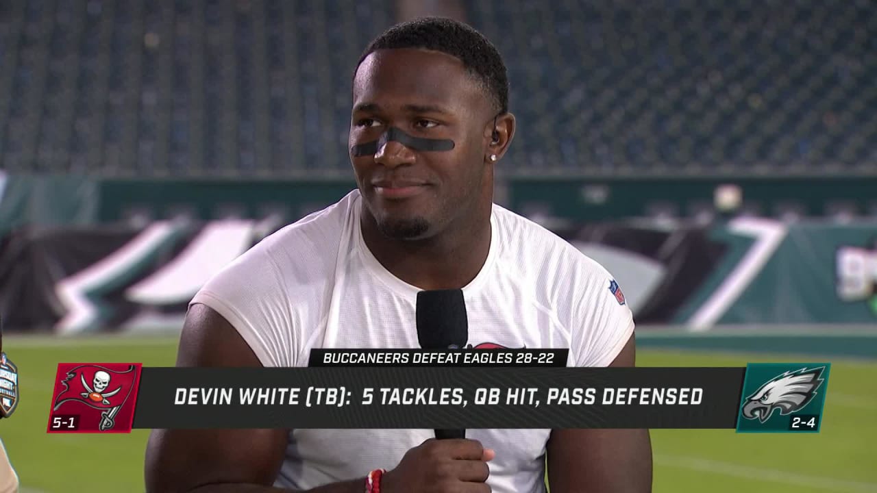 Tampa Bay Buccaneers linebacker Devin White reacts to 'Thursday