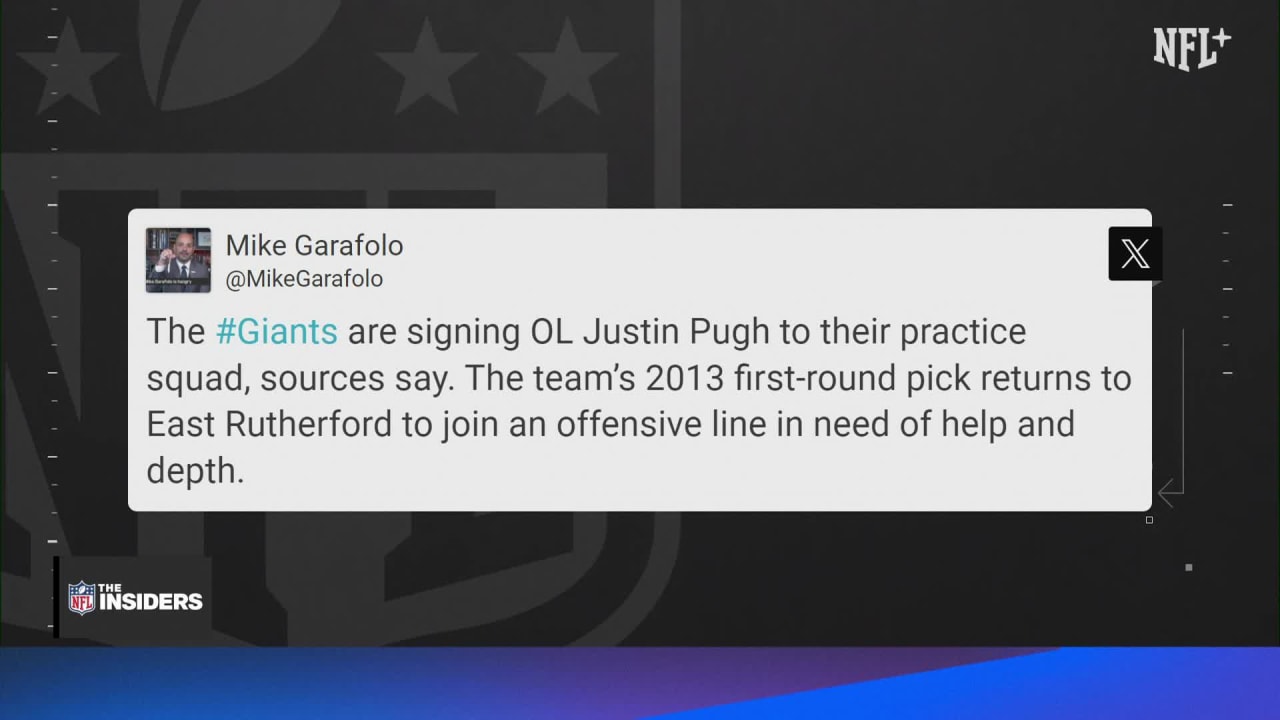 Giants signing OL Justin Pugh to practice squad