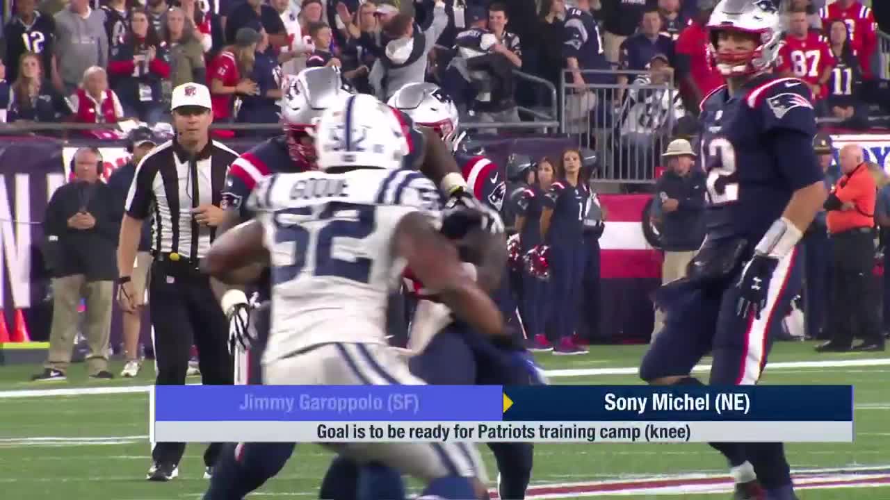 Sony Michel of New England Patriots ruled out vs. Chicago Bears - ESPN